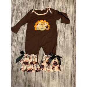 Girls turkey romper size 100‎ brown